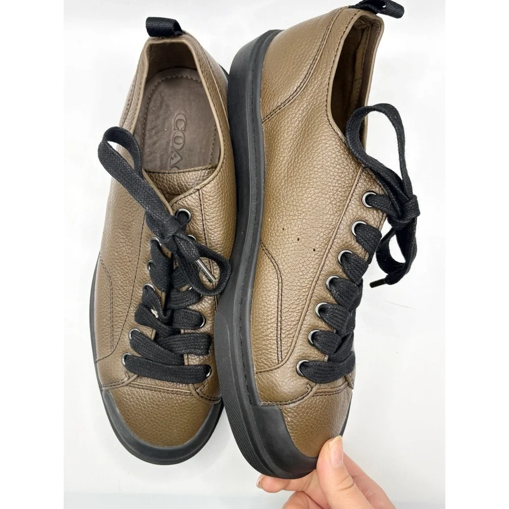 Coach Authentic Mens‎ Brown Leather Sneakers